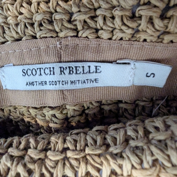 Scotch R'belle Packable Tan Straw Bucket Hat with Ribbon Size small - Picture 2 of 8